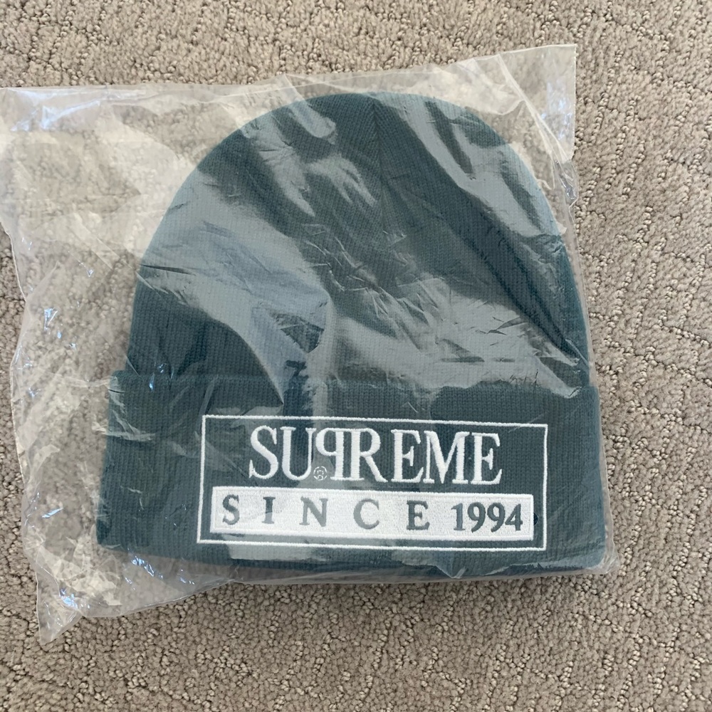 🔥Supreme Beanie Since 1994 SS20 work Teal hat - Picture 2 of 2